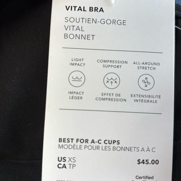 NWT Athleta Vital Black Bra Size XS (best for A-C Cups) - Picture 8 of 8